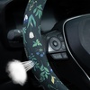 Mossy Oak Shadow Grass Blades Steering Wheel Cover Auto Steering Wheel Protector, Anti-Slip, Breathable, Absorbing Sweat, Universal Camo Car Accessories 14.5–15 inch,Fit for Most Car, Trucks, SUV(Dark-Colored Flowers)