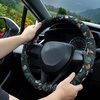 Mossy Oak Shadow Grass Blades Steering Wheel Cover Auto Steering Wheel Protector, Anti-Slip, Breathable, Absorbing Sweat, Universal Camo Car Accessories 14.5–15 inch,Fit for Most Car, Trucks, SUV(Woodland Fern Moth)