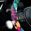 Mossy Oak Shadow Grass Blades Steering Wheel Cover Auto Steering Wheel Protector, Anti-Slip, Breathable, Absorbing Sweat, Universal Camo Car Accessories 14.5–15 inch,Fit for Most Car, Trucks, SUV(Strawberry Colorful Floral)