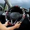 Mossy Oak Shadow Grass Blades Steering Wheel Cover Auto Steering Wheel Protector, Anti-Slip, Breathable, Absorbing Sweat, Universal Camo Car Accessories 14.5–15 inch,Fit for Most Car, Trucks, SUV(Personalise Colorful Floral Flowers)