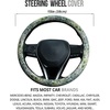 Mossy Oak Shadow Grass Blades Steering Wheel Cover Auto Steering Wheel Protector, Anti-Slip, Breathable, Absorbing Sweat, Universal Camo Car Accessories 14.5–15 inch,Fit for Most Car, Trucks, SUV(Faux Embroidery Flowers)