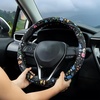 Mossy Oak Shadow Grass Blades Steering Wheel Cover Auto Steering Wheel Protector, Anti-Slip, Breathable, Absorbing Sweat, Universal Camo Car Accessories 14.5–15 inch,Fit for Most Car, Trucks, SUV(Multicolor Wildflower)