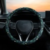 Mossy Oak Shadow Grass Blades Steering Wheel Cover Auto Steering Wheel Protector, Anti-Slip, Breathable, Absorbing Sweat, Universal Camo Car Accessories 14.5–15 inch,Fit for Most Car, Trucks, SUV(Dark-Colored Flowers)
