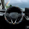 Mossy Oak Shadow Grass Blades Steering Wheel Cover Auto Steering Wheel Protector, Anti-Slip, Breathable, Absorbing Sweat, Universal Camo Car Accessories 14.5–15 inch,Fit for Most Car, Trucks, SUV(Multicolor Wildflower)