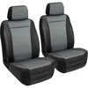 Mossy Oak Heavy Duty Premium Truck Seat Covers for Front Seats, Fits Full-Size Truck SUV, Padded Seat Cover with Bottom Wrap-around, Front & Rear Storage Pockets,Front Seat Protector, Waterproof, 2 pc(Truck Front Cover Grey)