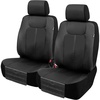 Mossy Oak Heavy Duty Premium Truck Seat Covers for Front Seats, Fits Full-Size Truck SUV, Padded Seat Cover with Bottom Wrap-around, Front & Rear Storage Pockets,Front Seat Protector, Waterproof, 2 pc(Truck Front Cover Black A)