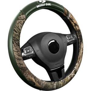 Mossy Oak Camo Steering Wheel Cover, Universal 15 inch – Made with Premium PVC Leather and Cotton Fabric – Official Licensed Product(Green)