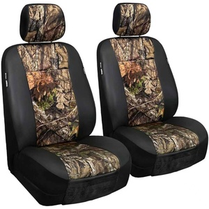 Mossy Oak Heavy Duty Premium Truck Seat Covers for Front Seats, Fits Full-Size Truck SUV, Padded Seat Cover with Bottom Wrap-around, Front & Rear Storage Pockets,Front Seat Protector, Waterproof, 2 pc(Sedan Seat Cover Camo)