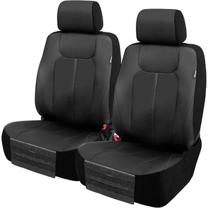 Mossy Oak Heavy Duty Premium Truck Seat Covers for Front Seats, Fits Full-Size Truck SUV, Padded Seat Cover with Bottom Wrap-around, Front & Rear Storage Pockets,Front Seat Protector, Waterproof, 2 pc(Truck Front Cover Black A)