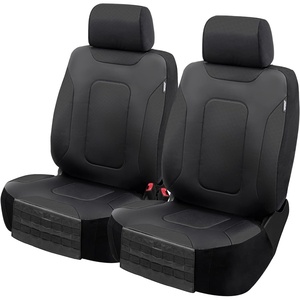 Mossy Oak Heavy Duty Premium Truck Seat Covers for Front Seats, Fits Full-Size Truck SUV, Padded Seat Cover with Bottom Wrap-around, Front & Rear Storage Pockets,Front Seat Protector, Waterproof, 2 pc(Truck Front Cover Black B)