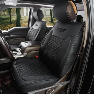 Mossy Oak Heavy Duty Premium Truck Seat Covers for Front Seats, Fits Full-Size Truck SUV, Padded Seat Cover with Bottom Wrap-around, Front & Rear Storage Pockets,Front Seat Protector, Waterproof, 2 pc(Truck Seat Cushion Black)