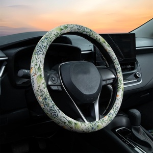 Mossy Oak Shadow Grass Blades Steering Wheel Cover Auto Steering Wheel Protector, Anti-Slip, Breathable, Absorbing Sweat, Universal Camo Car Accessories 14.5–15 inch,Fit for Most Car, Trucks, SUV(Faux Embroidery Flowers)