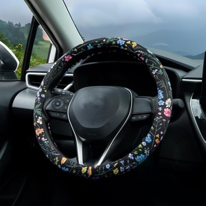 Mossy Oak Shadow Grass Blades Steering Wheel Cover Auto Steering Wheel Protector, Anti-Slip, Breathable, Absorbing Sweat, Universal Camo Car Accessories 14.5–15 inch,Fit for Most Car, Trucks, SUV(Multicolor Wildflower)