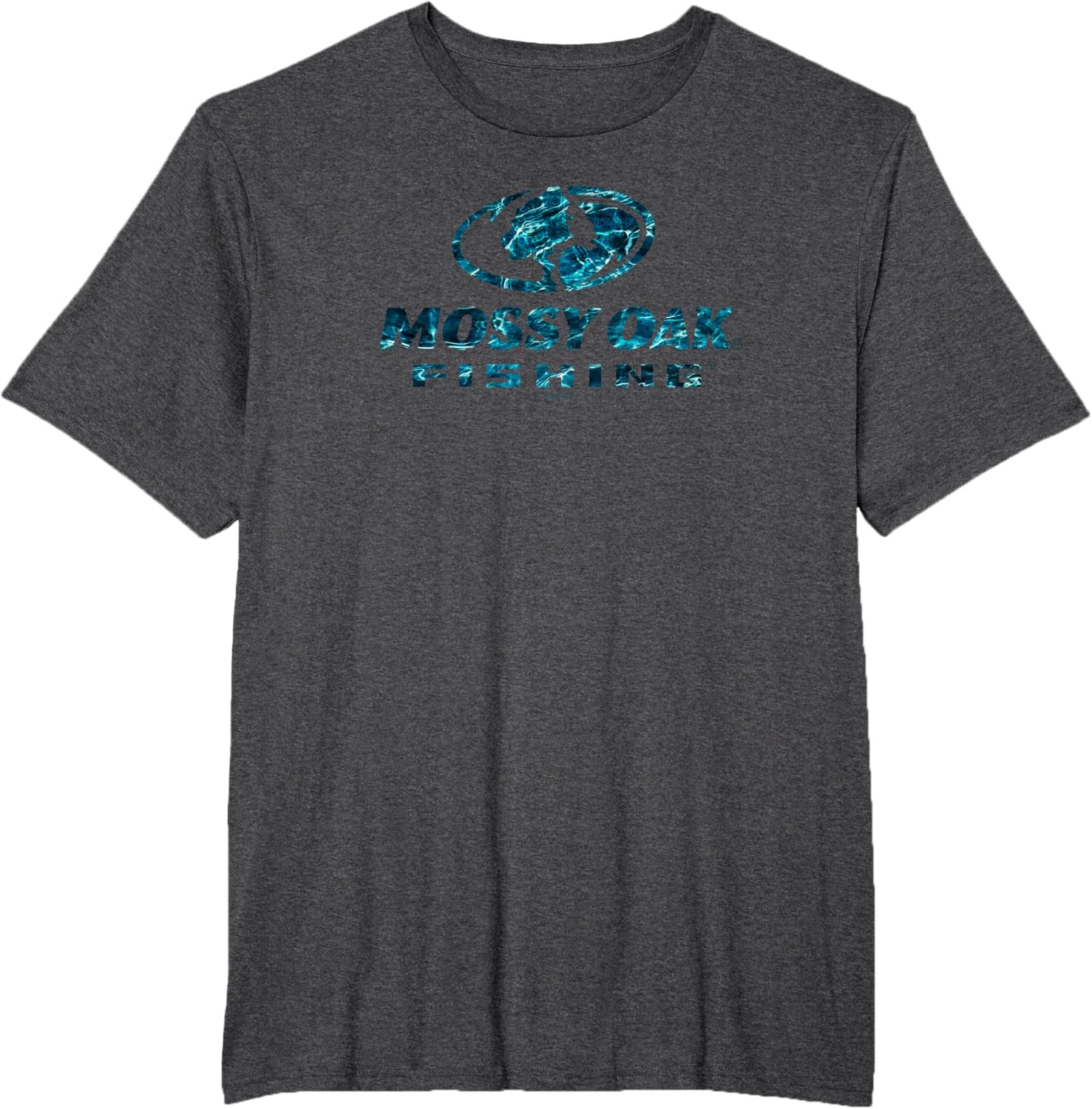 image:imageMossy Oak Fishing Open Water Classic Blue Logo V2 TShirtDark Heather Grey