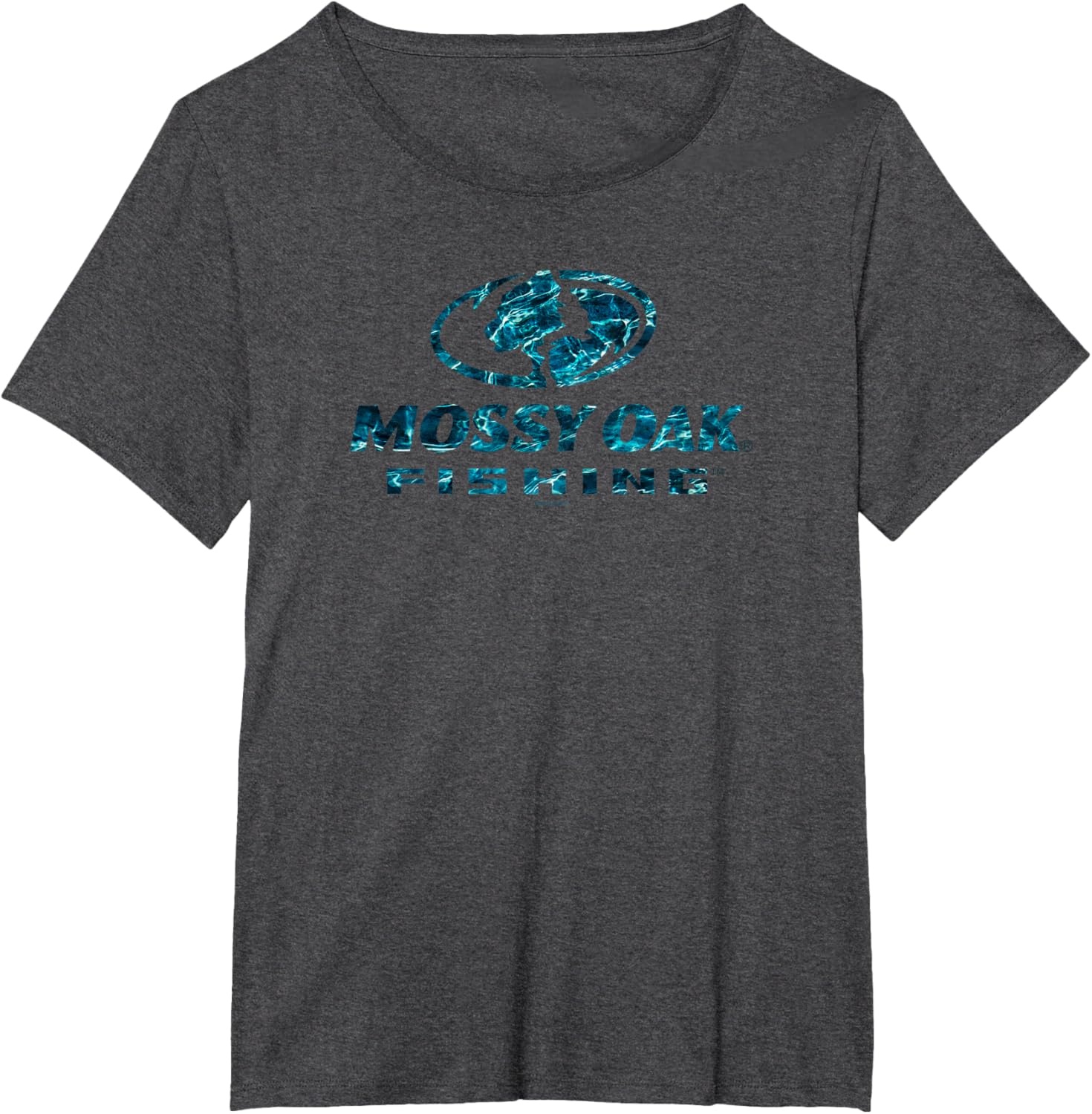 image:imageMossy Oak Fishing Open Water Classic Blue Logo V2 TShirtDark Heather Grey