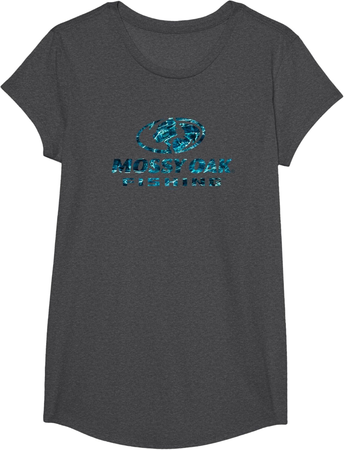 image:imageMossy Oak Fishing Open Water Classic Blue Logo V2 TShirtDark Heather Grey