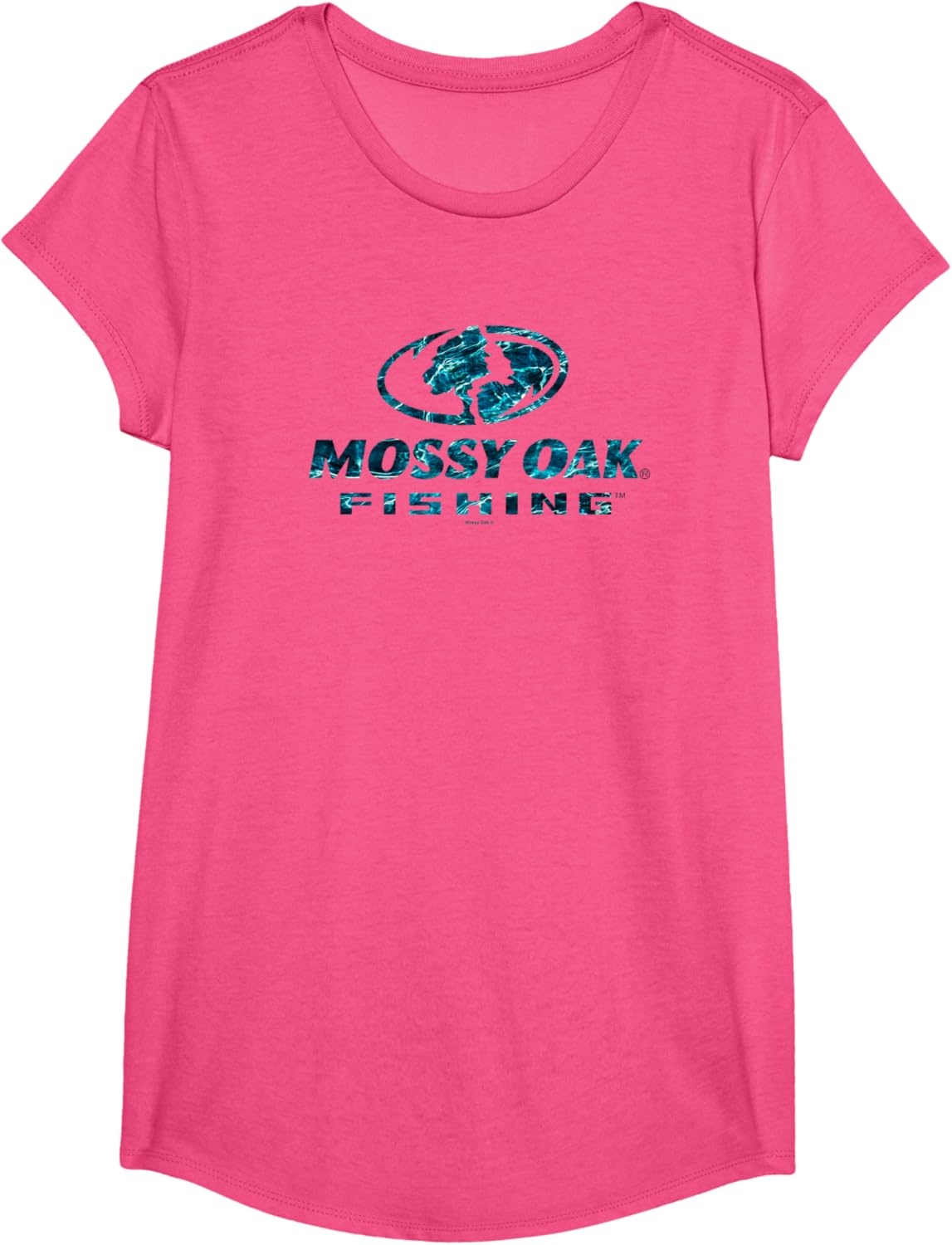 image:imageMossy Oak Fishing Open Water Classic Blue Logo V2 TShirtPink Heather