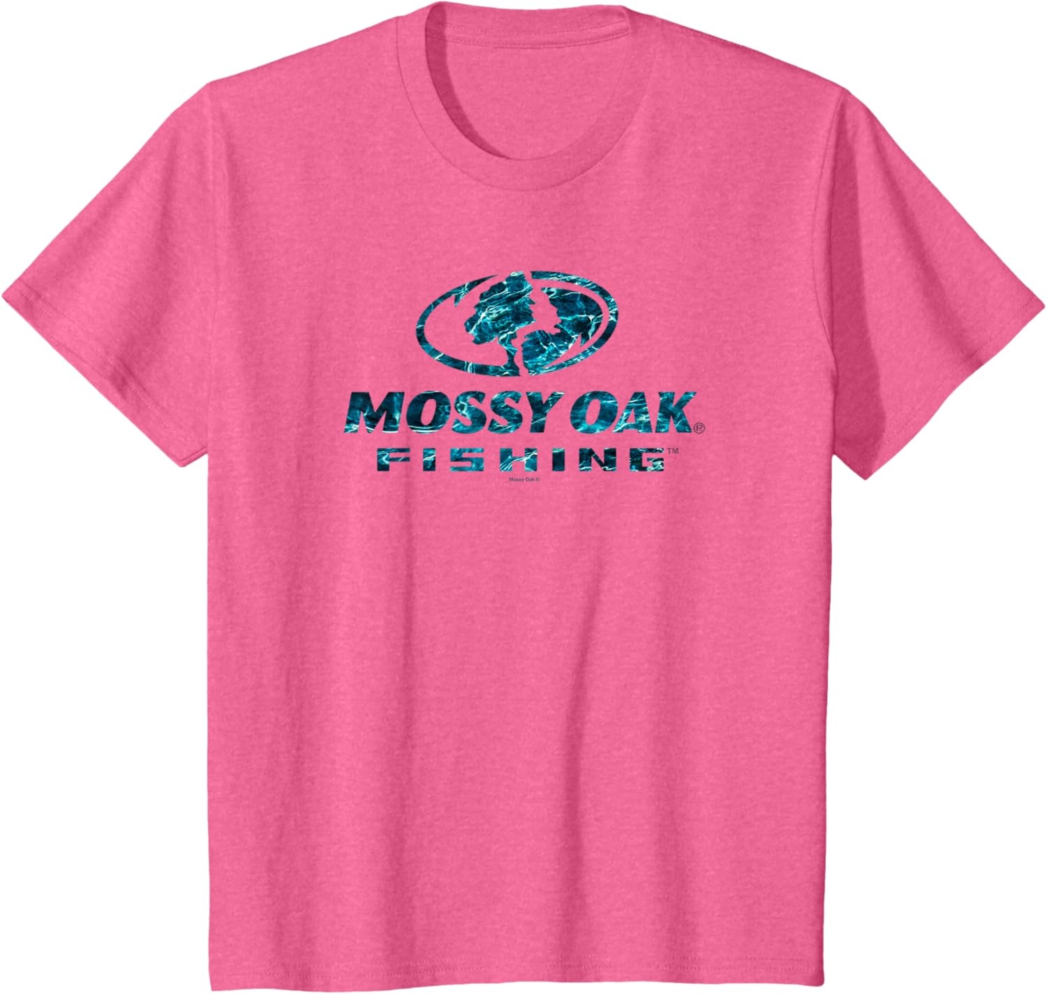 image:imageMossy Oak Fishing Open Water Classic Blue Logo V2 TShirtPink Heather