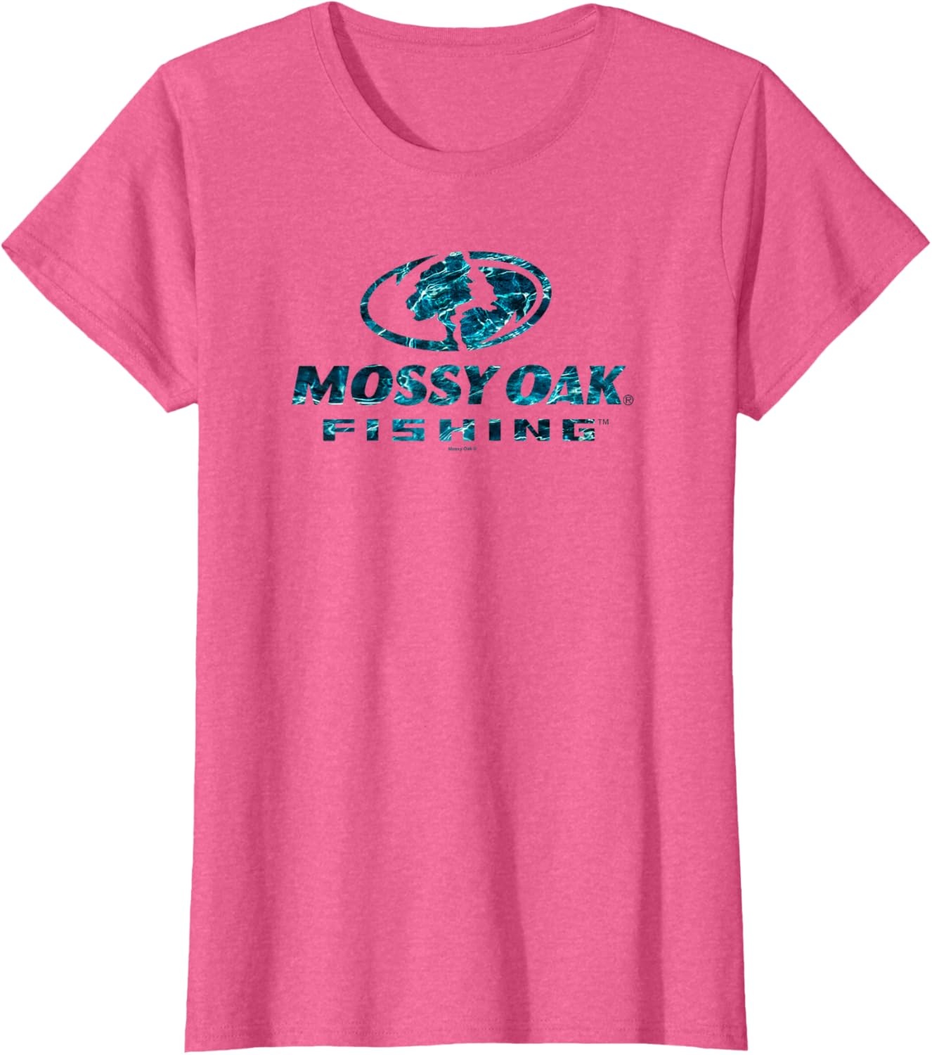 image:imageMossy Oak Fishing Open Water Classic Blue Logo V2 TShirtPink Heather