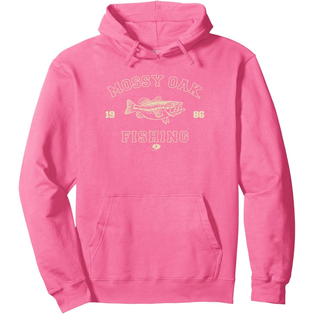 image:imageMossy Oak Fishing 1986 Built For The Bite Fish Logo Pullover HoodieBright Pink