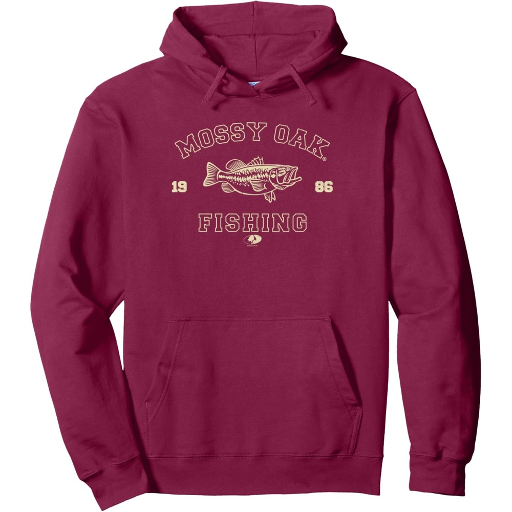 image:imageMossy Oak Fishing 1986 Built For The Bite Fish Logo Pullover HoodieBurgundy