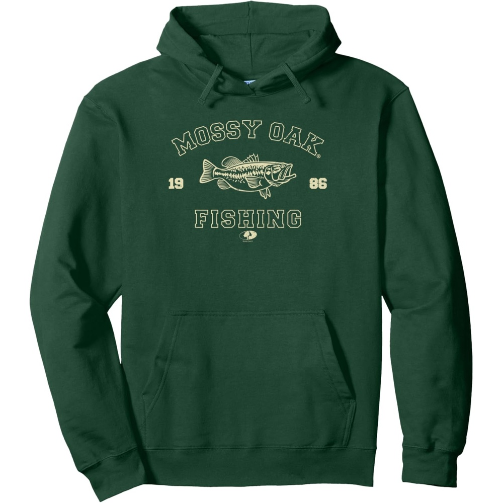 image:imageMossy Oak Fishing 1986 Built For The Bite Fish Logo Pullover HoodieDark Green