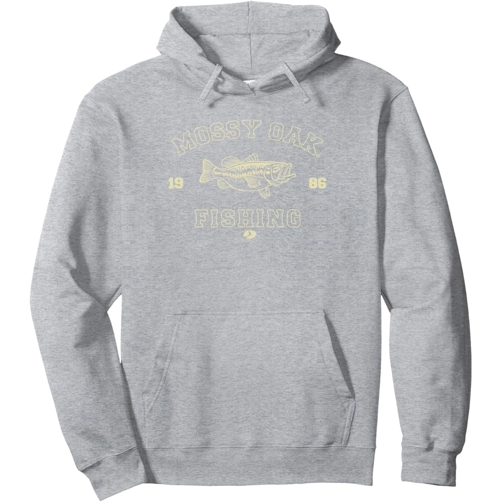 image:imageMossy Oak Fishing 1986 Built For The Bite Fish Logo Pullover HoodieHeather Grey