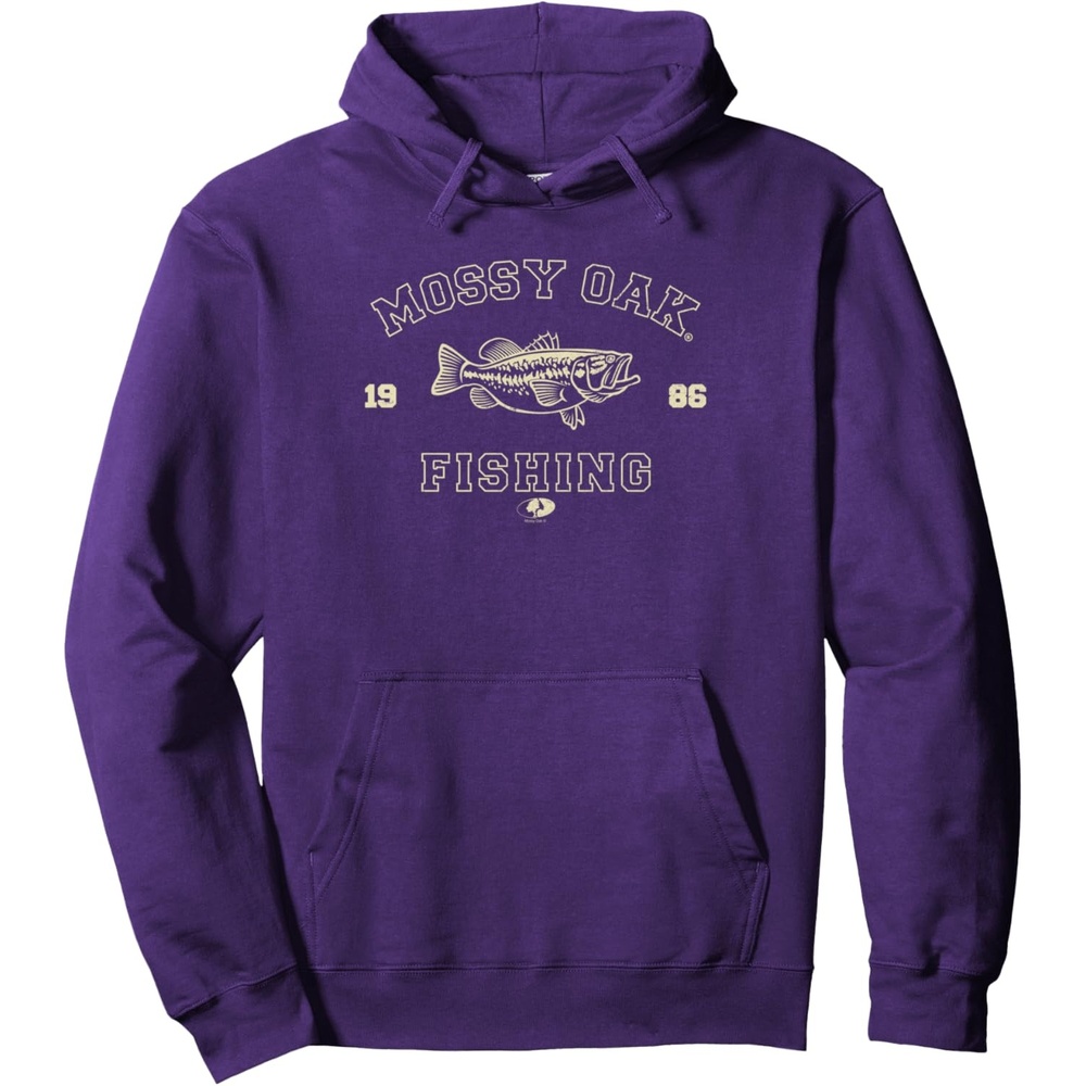 image:imageMossy Oak Fishing 1986 Built For The Bite Fish Logo Pullover HoodiePurple