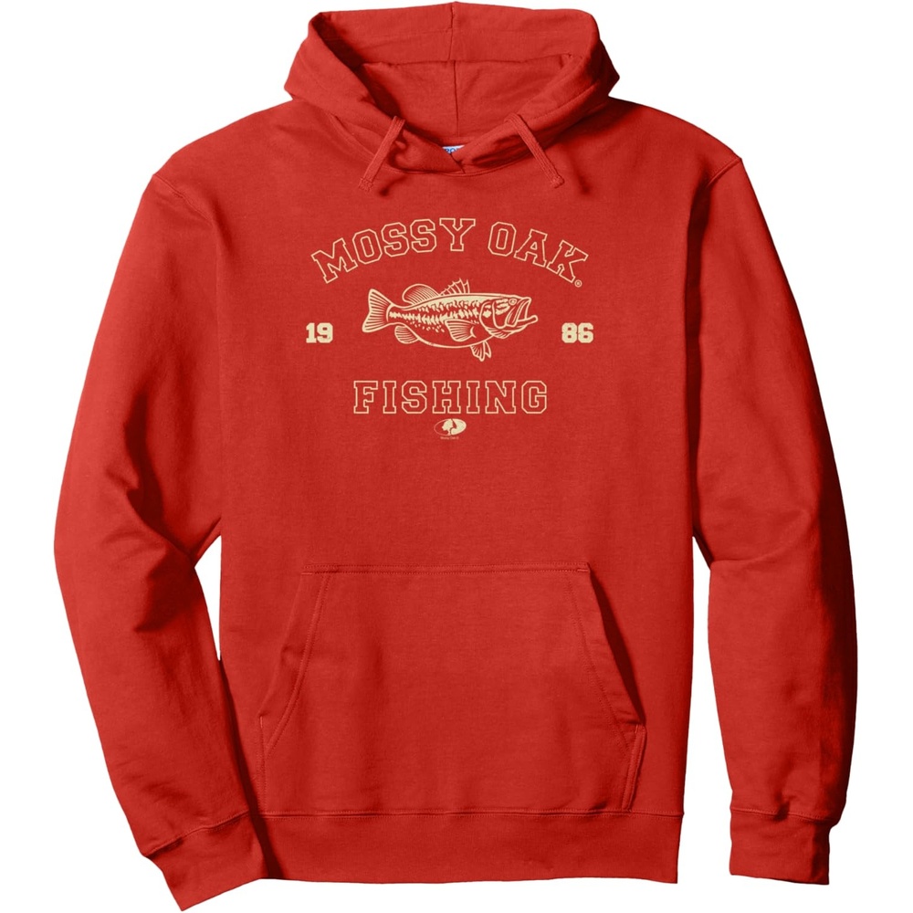 image:imageMossy Oak Fishing 1986 Built For The Bite Fish Logo Pullover HoodieRed