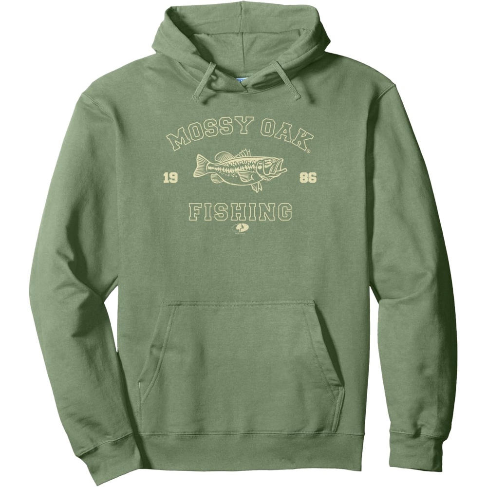 image:imageMossy Oak Fishing 1986 Built For The Bite Fish Logo Pullover HoodieSage Green