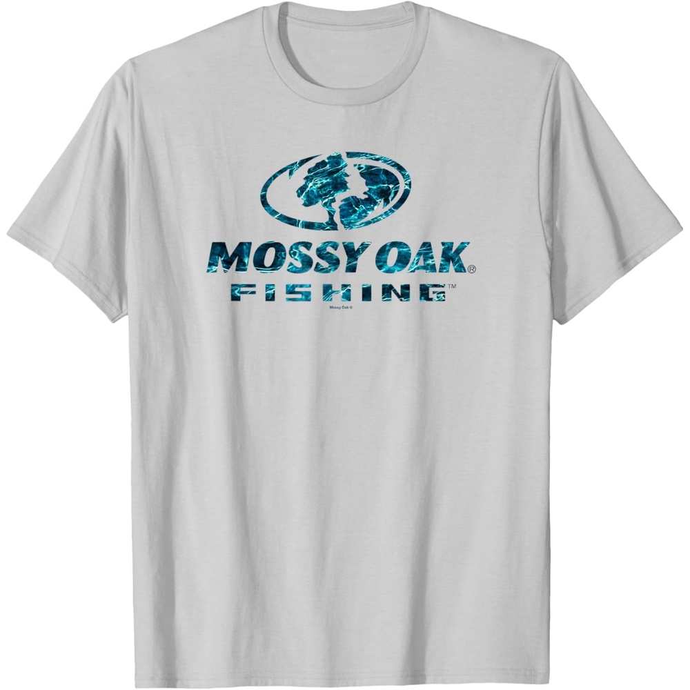 image:imageMossy Oak Fishing Open Water Classic Blue Logo V2 TShirtSilver Grey