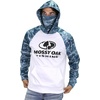 Mossy Oak Mens Fishing Hoodie, UV SPF Sun Protection Camo Fishing Sweatshirt with Face Mask Gaiter(Spindrift)