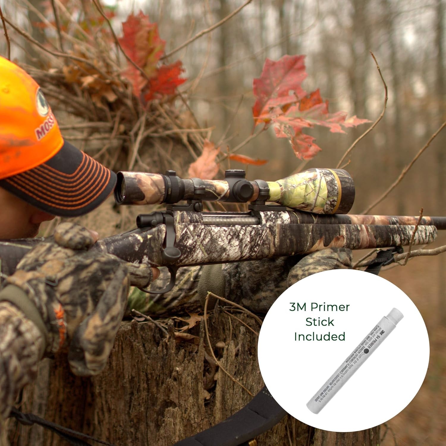 image:imageHunter Mossy Oak Gun Camo Kit Gun Skin Scope Skin Primer StickBlack with Hydro Glacier camouflage