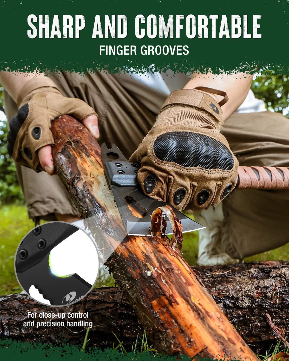 image:imageMOSSY OAK 12 Camping Axe and Survival Hatchet with Sheath Compact Outdoor Multitool Hatchet with Hex Wrench Slots NonSlip DualColor Handle Small Camping Gear for Hiking Chopping Hunting