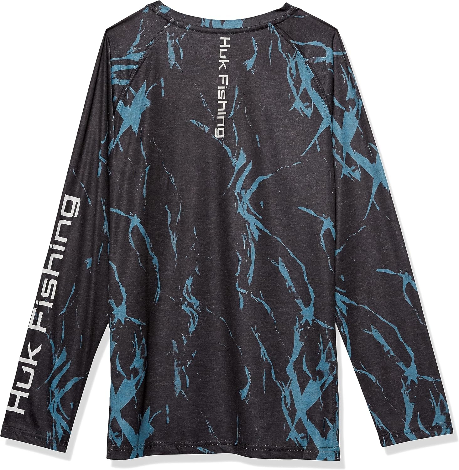 image:imageHUK Kids Pursuit Pattern Long Sleeve Shirt Fishing Shirt for KidsKelp Wash Heather Black