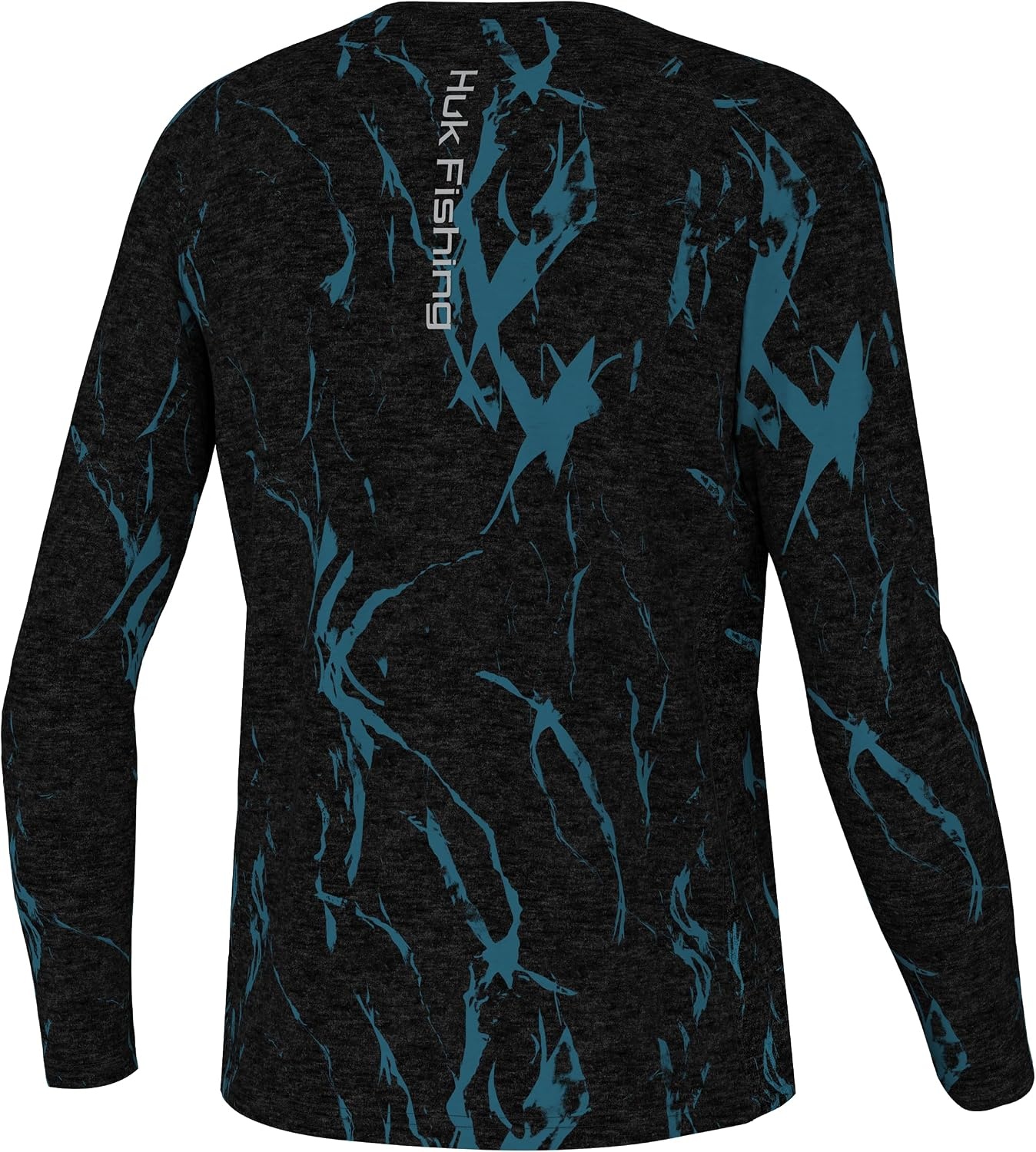 image:imageHUK Kids Pursuit Pattern Long Sleeve Shirt Fishing Shirt for KidsKelp Wash Heather Black