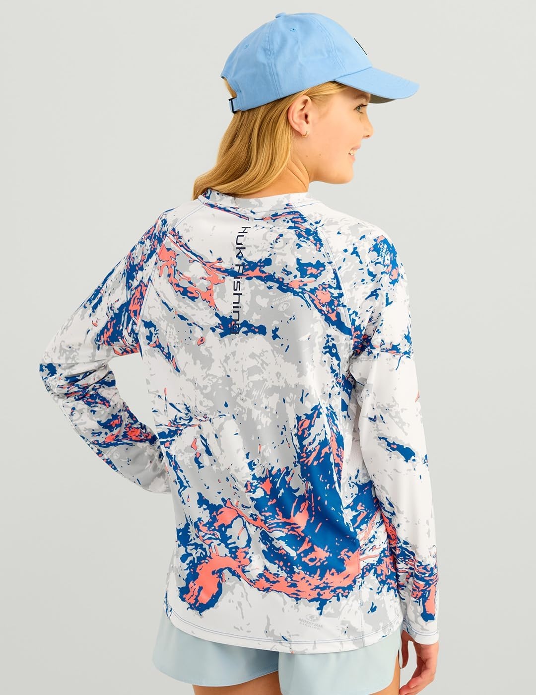 image:imageHUK Kids Pursuit Pattern Long Sleeve Shirt Fishing Shirt for KidsMossy Oak Ocean Blue