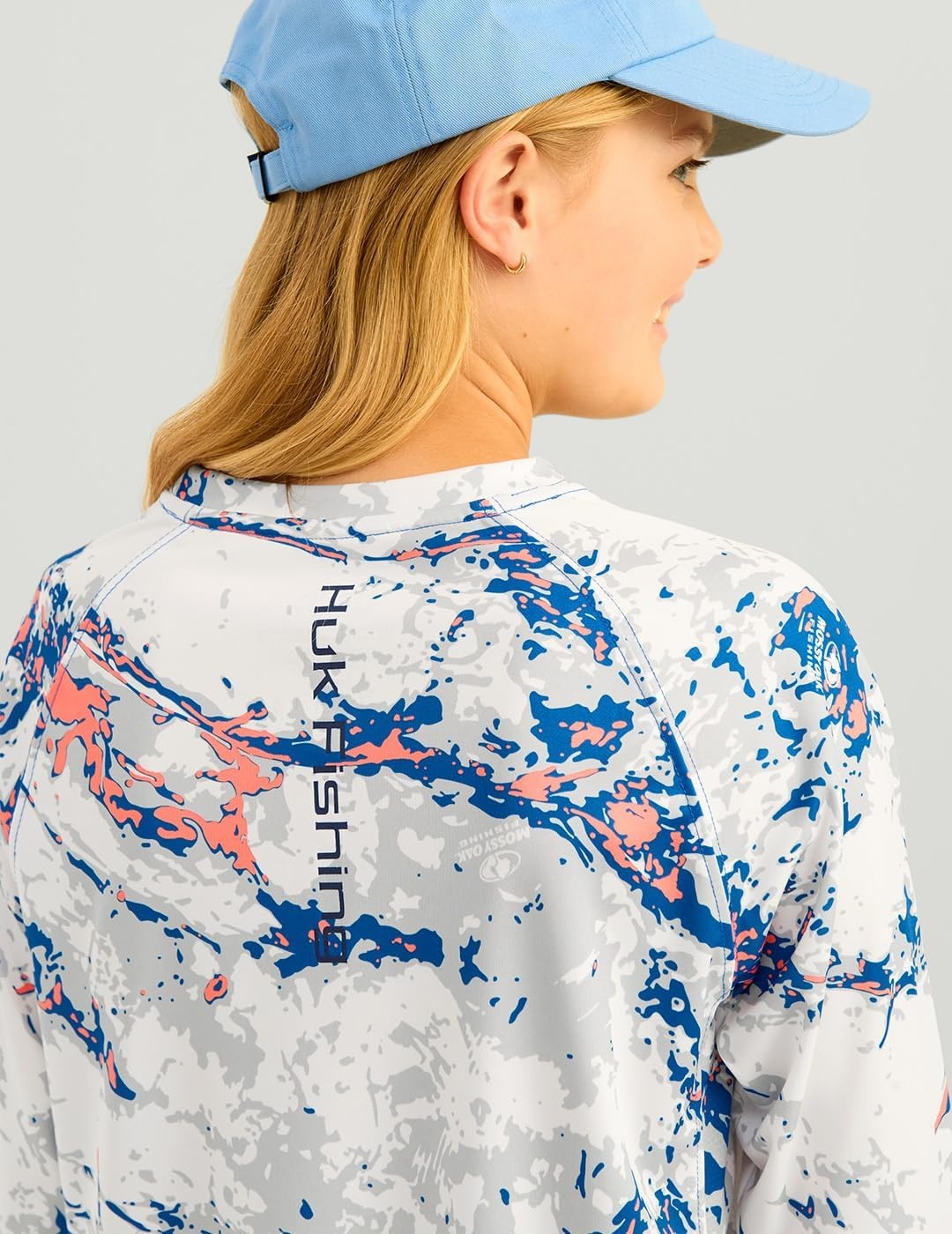 image:imageHUK Kids Pursuit Pattern Long Sleeve Shirt Fishing Shirt for KidsMossy Oak Ocean Blue