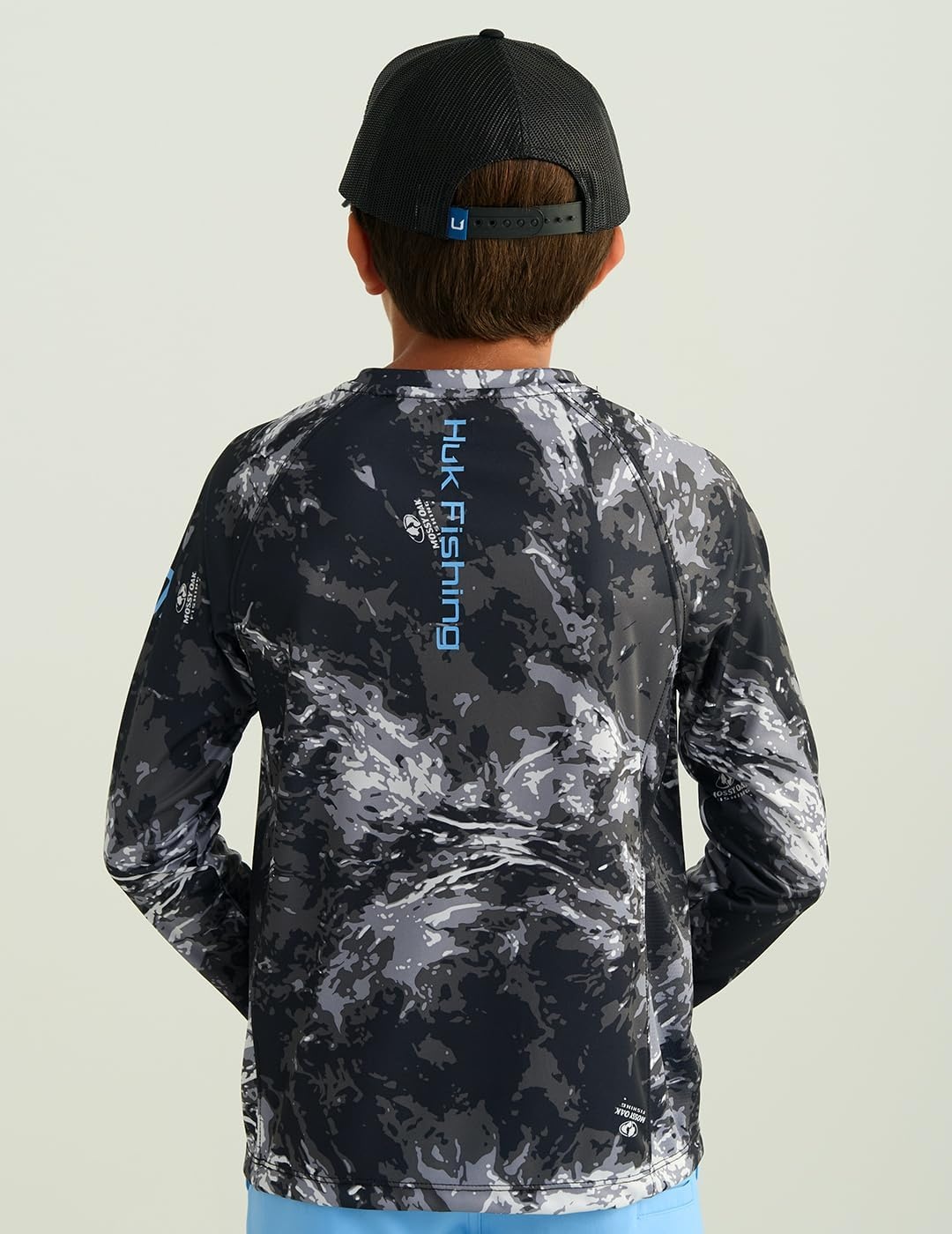 image:imageHUK Kids Pursuit Pattern Long Sleeve Shirt Fishing Shirt for KidsMossy Oak Stormwater Midnight