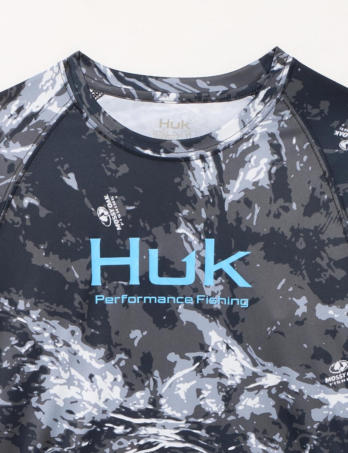 image:imageHUK Kids Pursuit Pattern Long Sleeve Shirt Fishing Shirt for KidsMossy Oak Stormwater Midnight