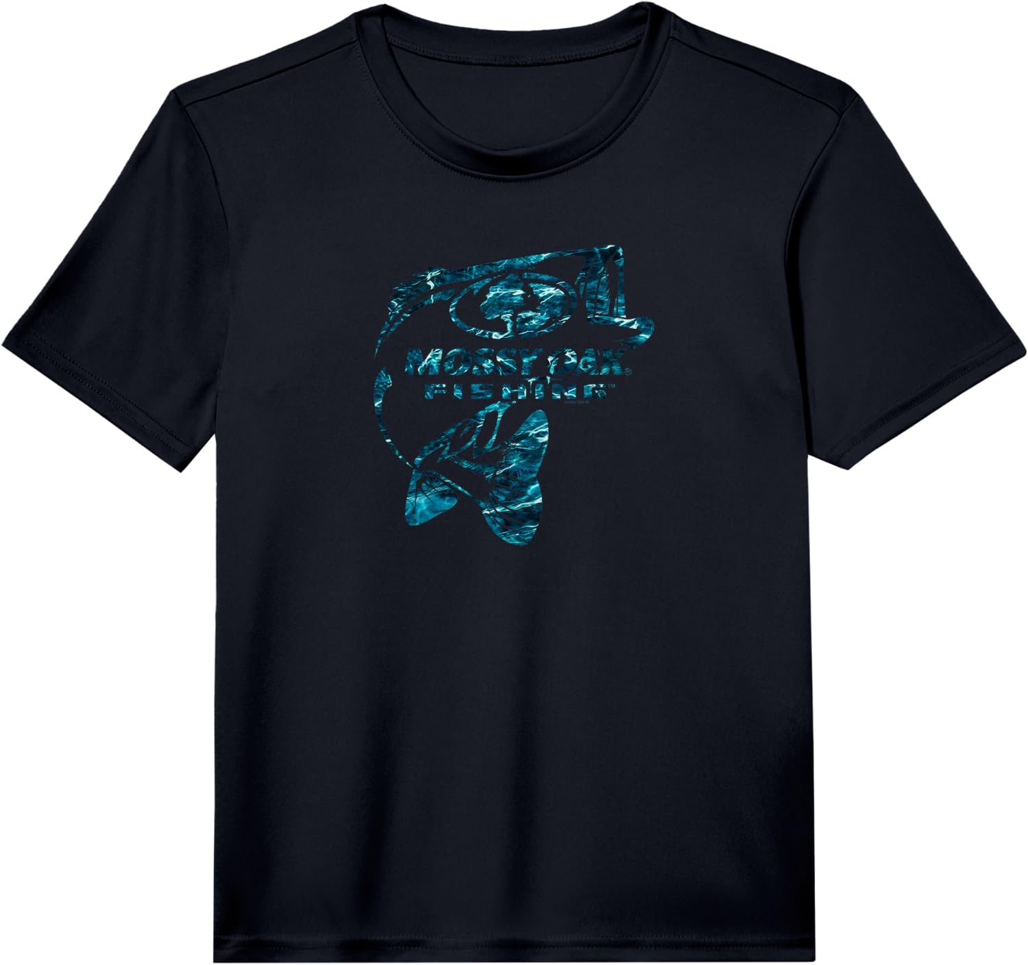 image:imageMossy Oak Fishing Bass Open Water Classic Blue Logo Performance TShirtBlack