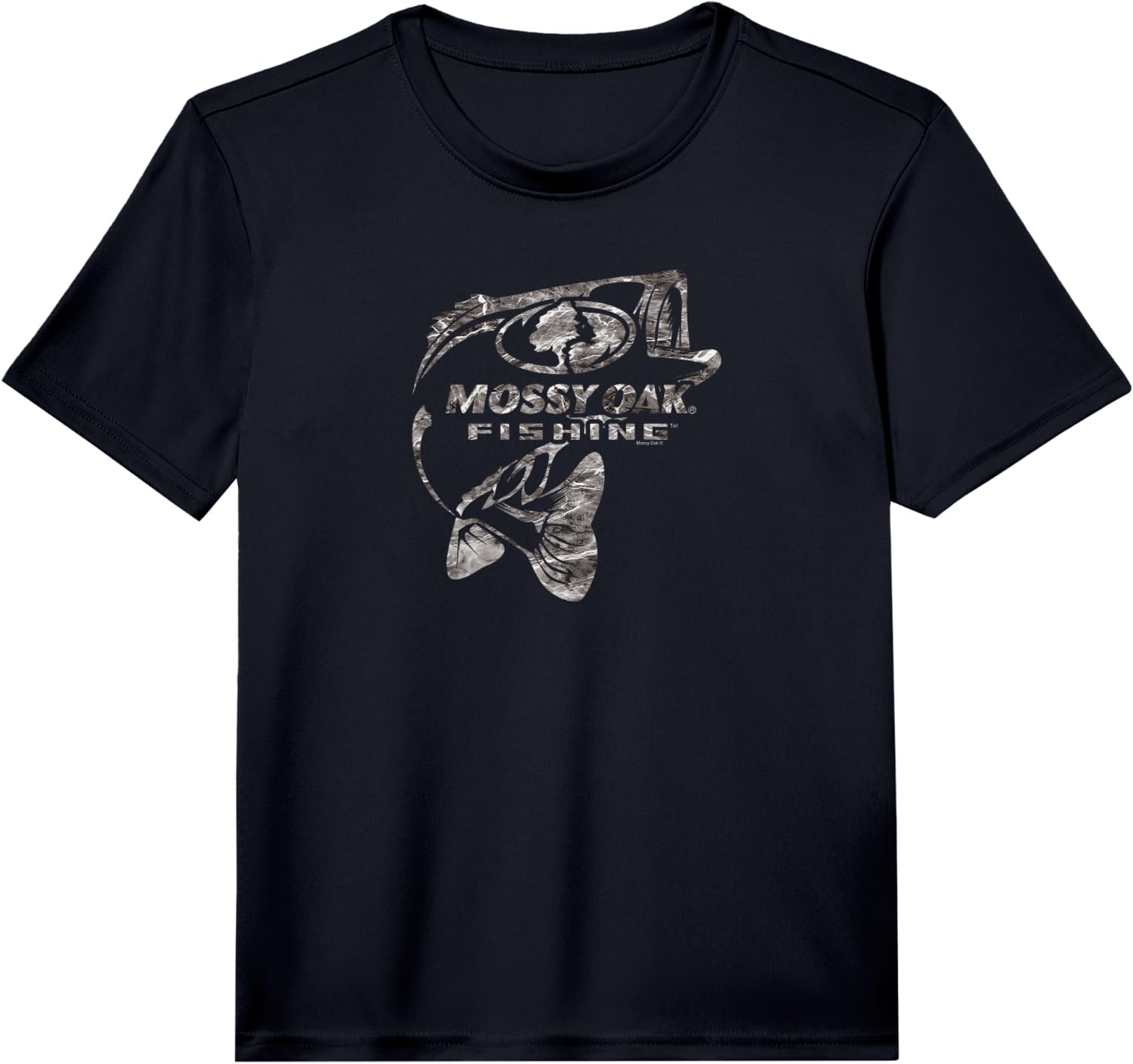 image:imageMossy Oak Fishing Bass Open Water Classic Grey Logo Performance TShirtBlack