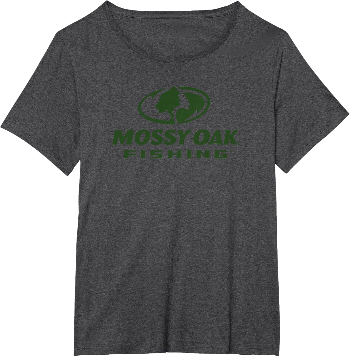 image:imageMossy Oak Fishing Large Green Logo TShirtDark Heather Grey