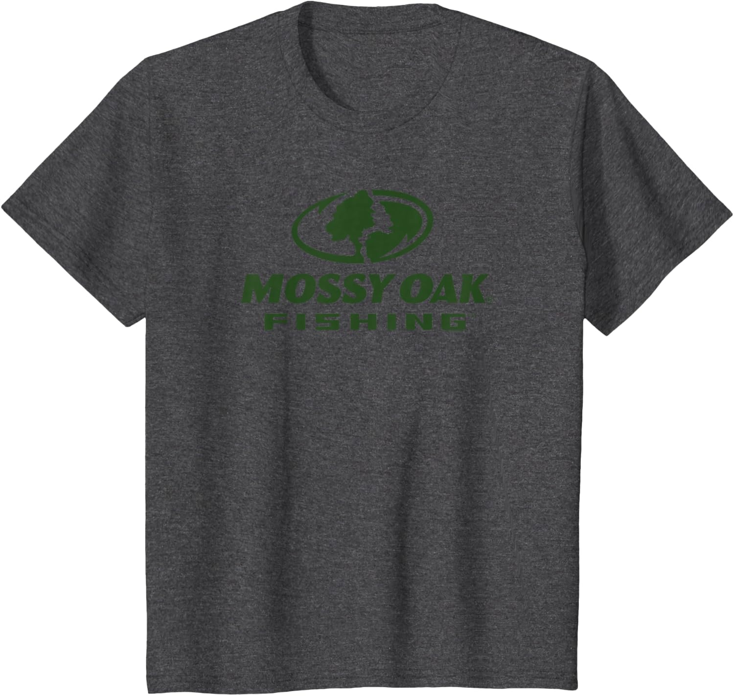 image:imageMossy Oak Fishing Large Green Logo TShirtDark Heather Grey