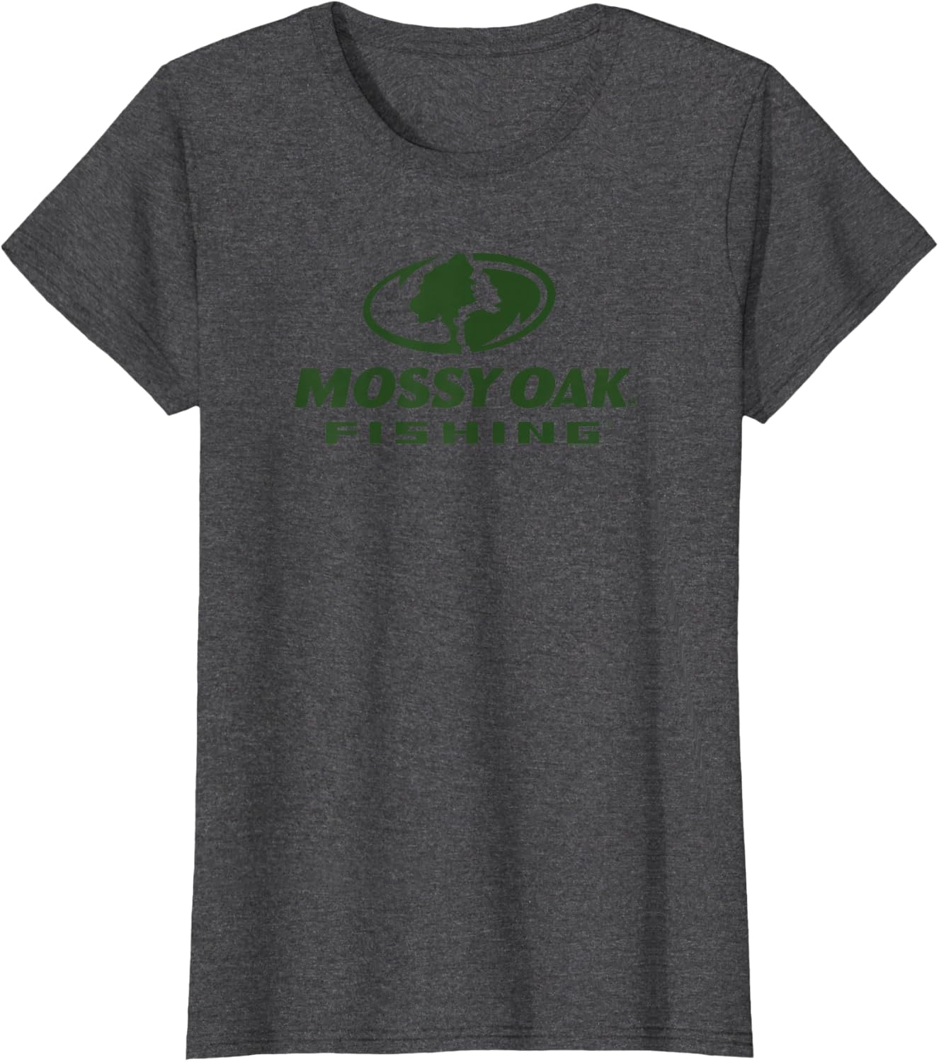 image:imageMossy Oak Fishing Large Green Logo TShirtDark Heather Grey