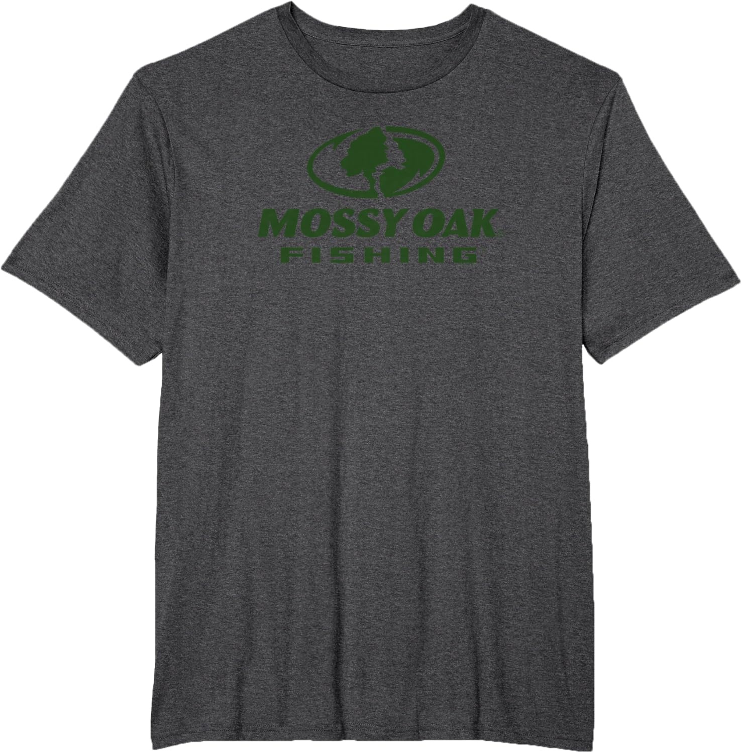 image:imageMossy Oak Fishing Large Green Logo TShirtDark Heather Grey