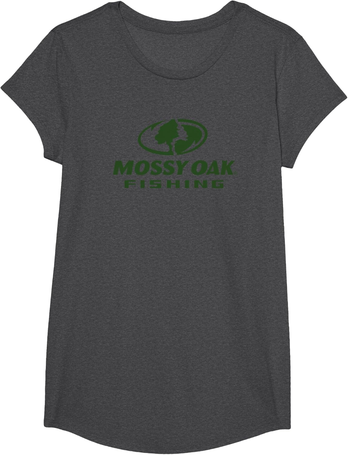 image:imageMossy Oak Fishing Large Green Logo TShirtDark Heather Grey