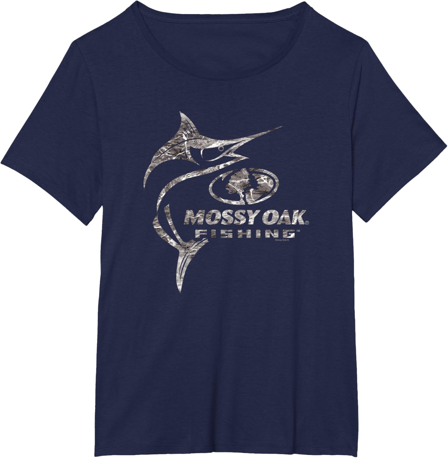 image:imageMossy Oak Fishing Marlin Target Ocean Outdoors Grey Logo TShirtNavy Blue