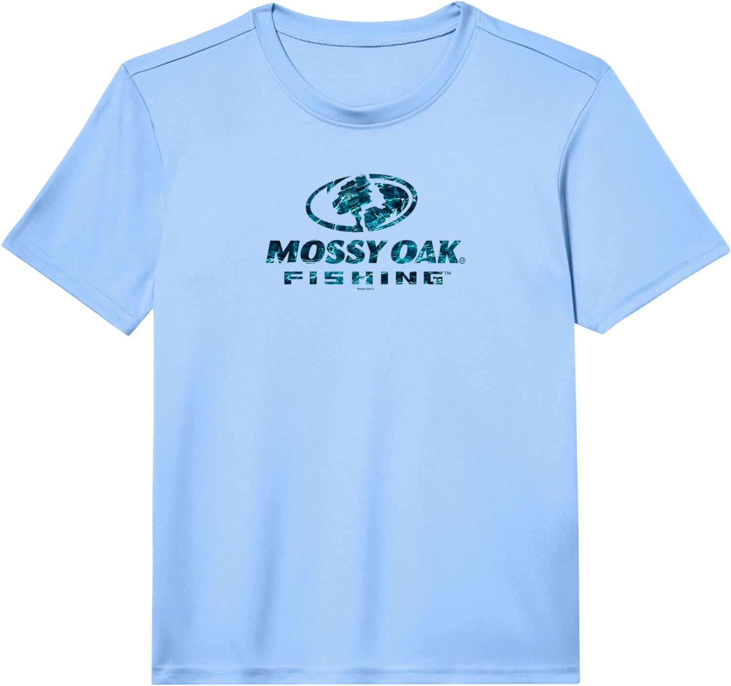 image:imageMossy Oak Fishing Open Water Classic Blue Logo Performance TShirtLight Blue