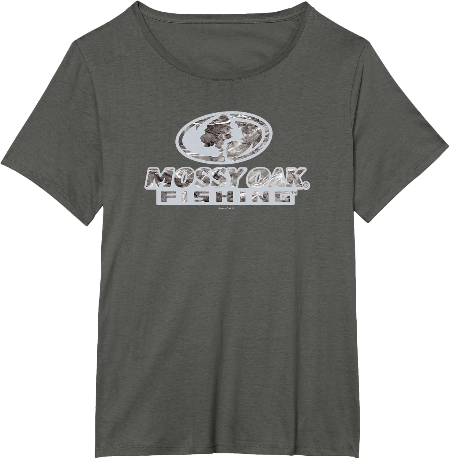 image:imageMossy Oak Fishing Open Water Classic Grey Logo TShirtAsphalt Grey
